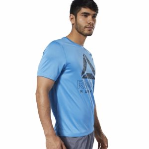 Reebok Graphic T Shirt Herren - Blau - DE 194-EBI